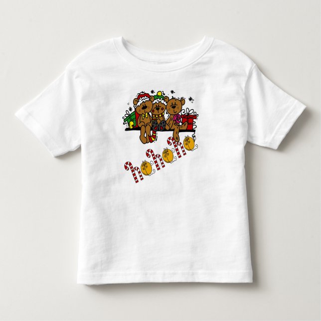 Camiseta Infantil Ho Ho Ho Teddy Bears (Frente)