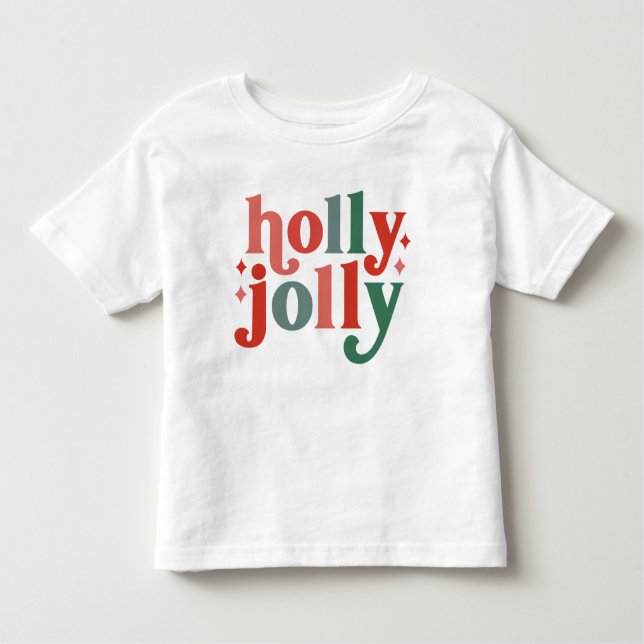 Camiseta Infantil Holly Jolly - Tipografia de Feriados Retroativos (Frente)