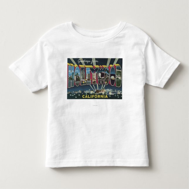 Camiseta Infantil Hollywood, cenas da letra de CaliforniaLarge (Frente)