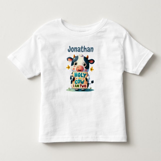 Camiseta Infantil Holy Cow, I'm Two! (Frente)