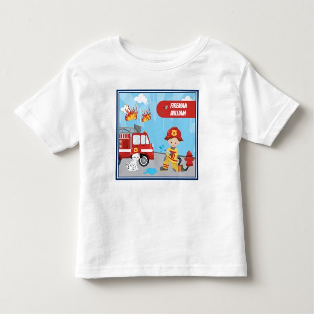 Camiseta Infantil Homem-Arte de Cartoon do Little Boy com Nome (Frente)