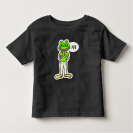 Camiseta Infantil Homem com Cabeça de Rã Sorridente Arte de IA