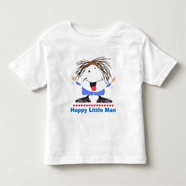 Camiseta Infantil Homem pequeno e feliz (Frente)