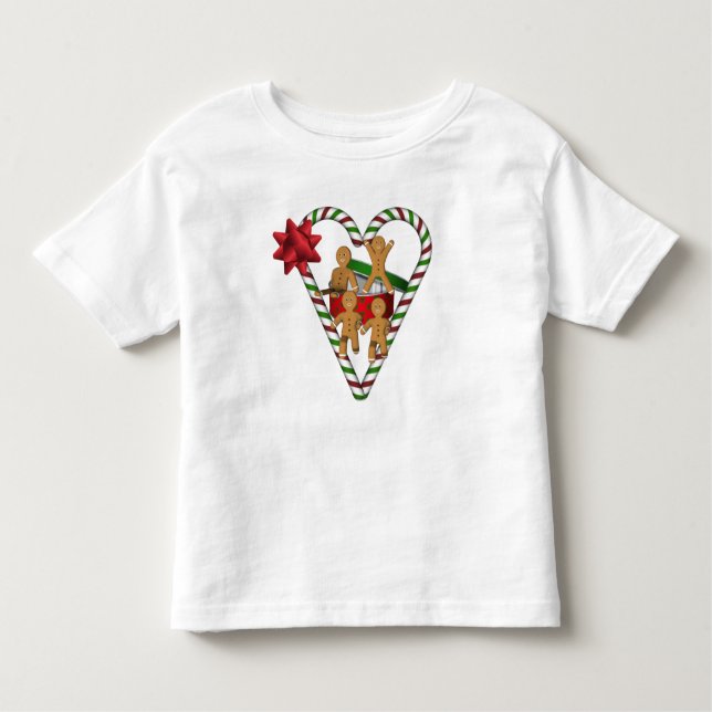 Camiseta Infantil Homens de Biscoito de Natal Festa (Frente)
