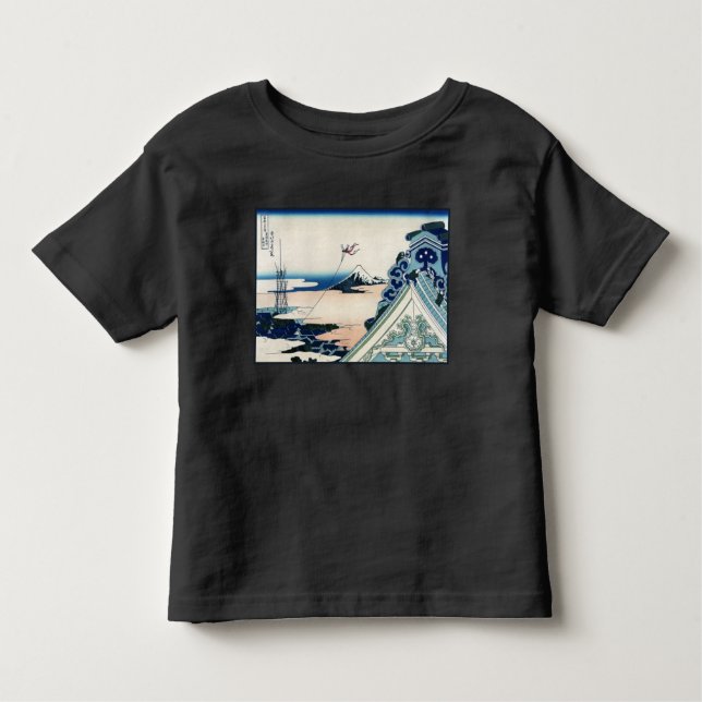 Camiseta Infantil Honganji Temple Vista do Monte Fuji - Corte Japonê (Frente)