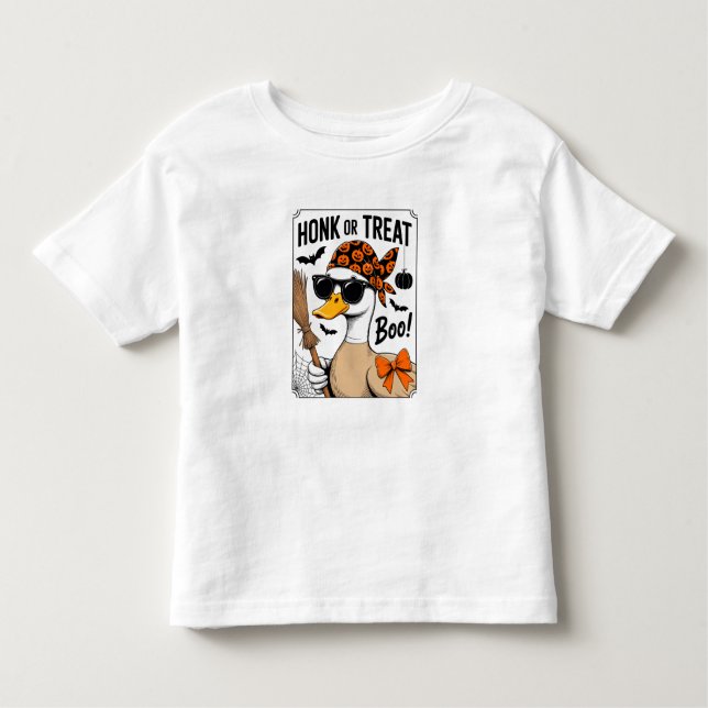 Camiseta Infantil 🎃 Honk ou Treat, Boo! 👻 (Frente)