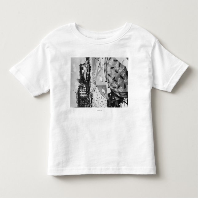 Camiseta Infantil Honolulu, Havaí - vista da praia de Waikiki (Frente)