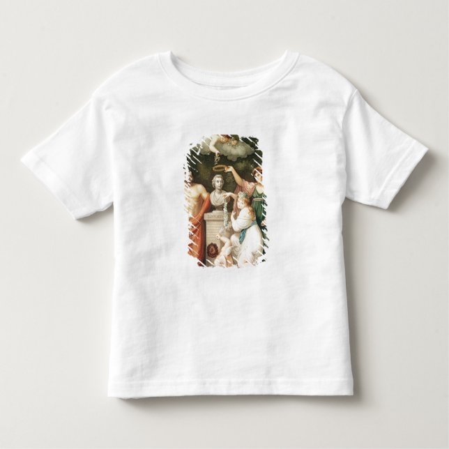 Camiseta Infantil Honrando o busto de Linnaeus (Frente)