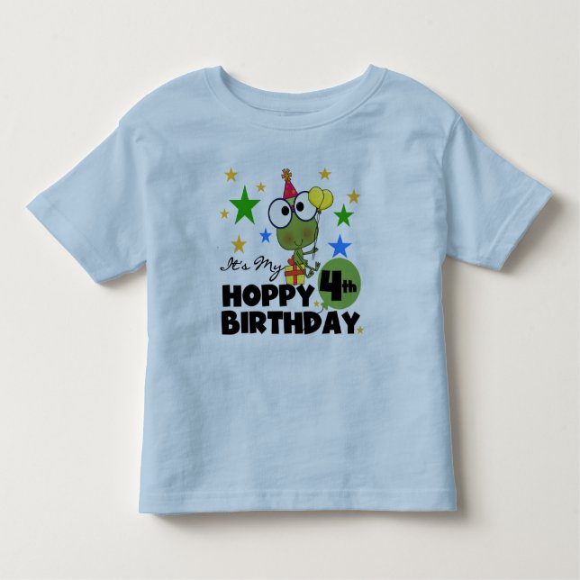 Camiseta Infantil Hoppy Sapo 4.º t-shirts e presentes (Frente)