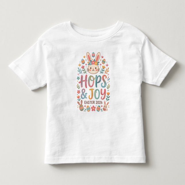 Camiseta Infantil Hops & Joy Easter Shirt for Kids (Frente)