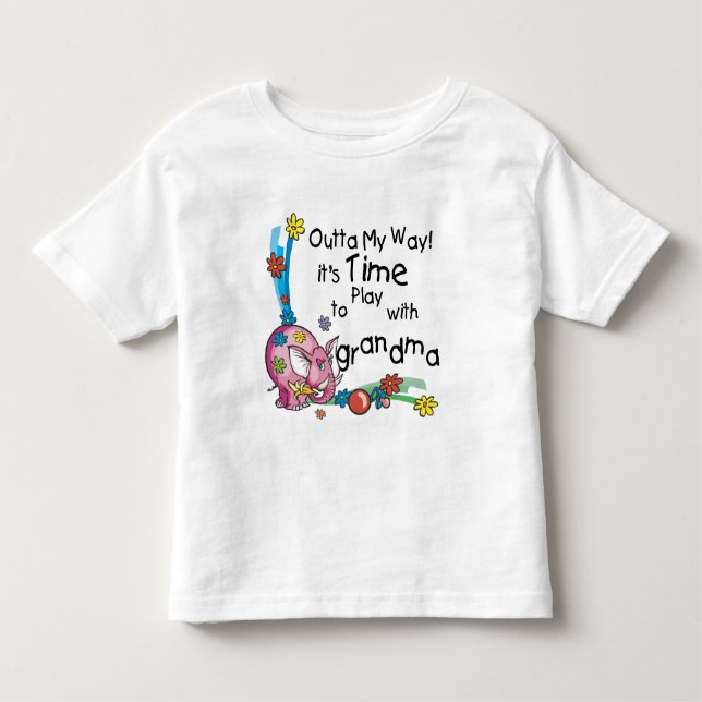 Camiseta Infantil Hora de brincar com a avó (Frente)