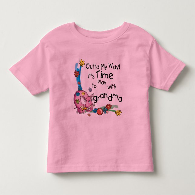 Camiseta Infantil Hora de brincar com a avó (Frente)