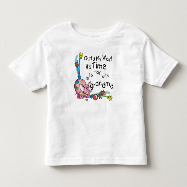 Camiseta Infantil Hora de brincar com a avó (Frente)