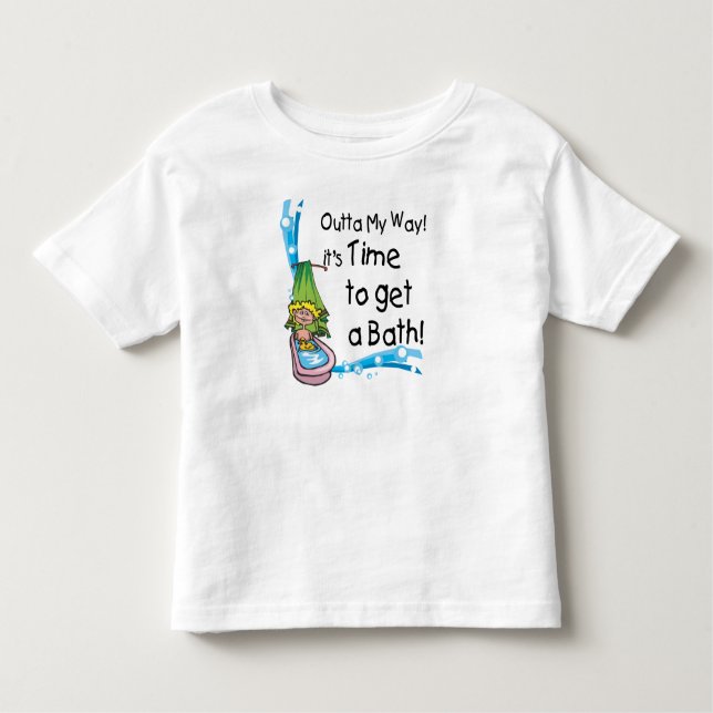 Camiseta Infantil Hora de Obter Banho (Frente)