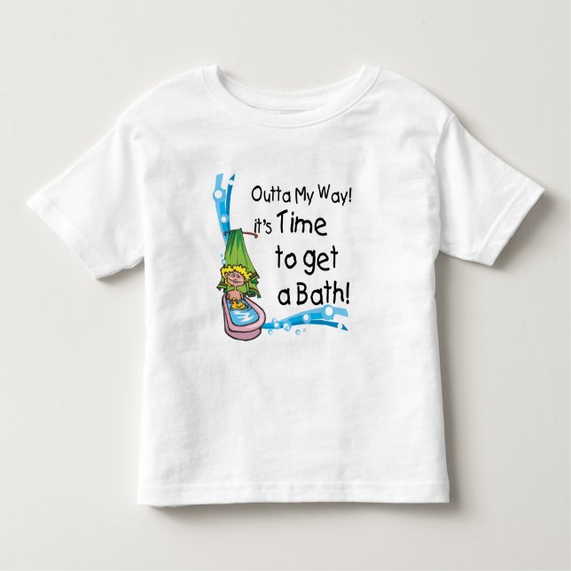 Camiseta Infantil Hora de Obter Banho (Frente)