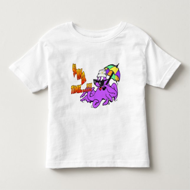 Camiseta Infantil Hora de Verão Octopus Toddler T-shirt (Frente)