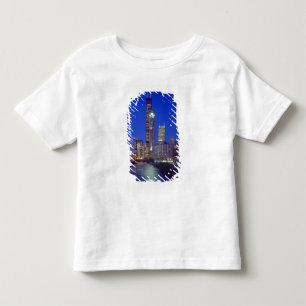Camiseta Infantil Horizonte de Chicago, Illinois, à noite com Chicag