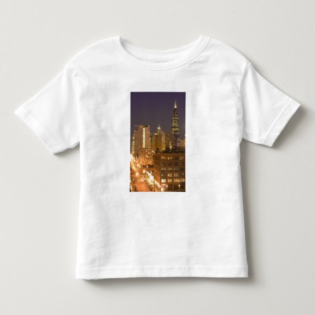 Camiseta Infantil Horizonte de Chicago, Illinois, de West Loop em (Frente)