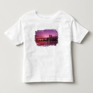 Camiseta Infantil Horizonte de Manhattan e Rio Hudson, Nova York,