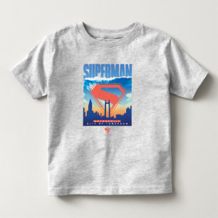 Camiseta Infantil Horizonte de Metrópolis do Super-Homem