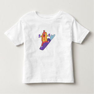 Camiseta Infantil Hotdog como Snowboarder com Sonowboard
