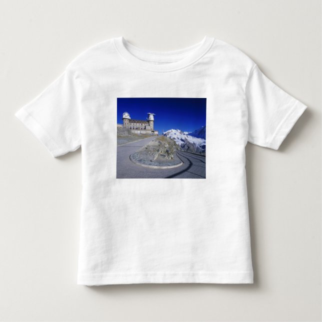 Camiseta Infantil Hotel e trilha Kulm, Gornergrat, Zermatt, (Frente)