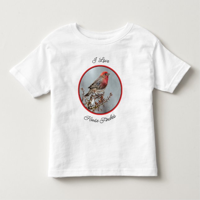 Camiseta Infantil House Finch in Snow - Foto original (Frente)