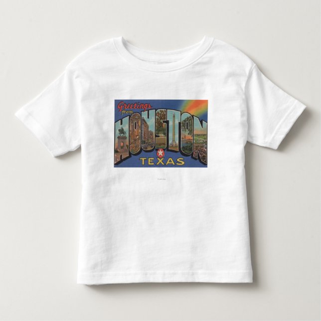 Camiseta Infantil Houston, Texas - grandes cenas 3 da letra (Frente)