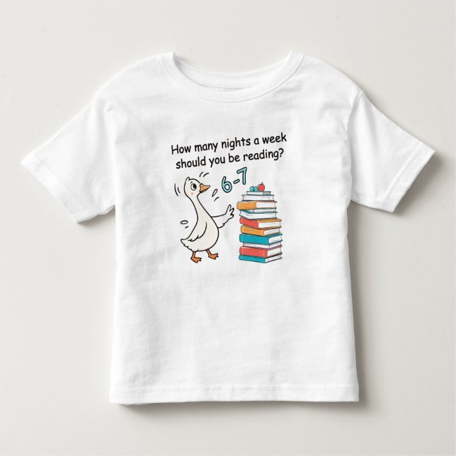 Camiseta Infantil How Many Nights a Week Should You Be Reading 6-7 (Frente)