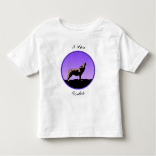 Camiseta Infantil Howling Wolf at Sunset - Arte original sobre a vid