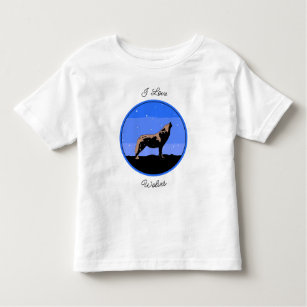 Camiseta Infantil Howling Wolf no inverno - Arte original sobre a vi