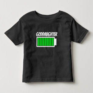 Camiseta Infantil Humor alto da energia da bateria do Goddaughter