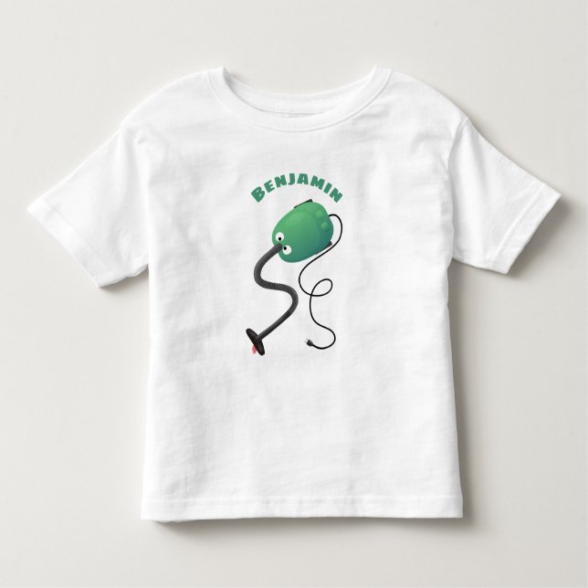 Camiseta Infantil Humor de desenho animado de aspirador (Frente)