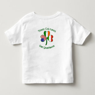 Camiseta Infantil Hungria Irlanda EUA Bandeira do Trevo Personalizad