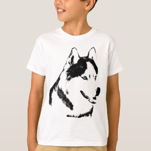 Camiseta Infantil Husky Orgânica Camisa de Cão de