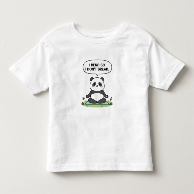 Camiseta Infantil “I Bend So I Don’t Break” panda design (Frente)