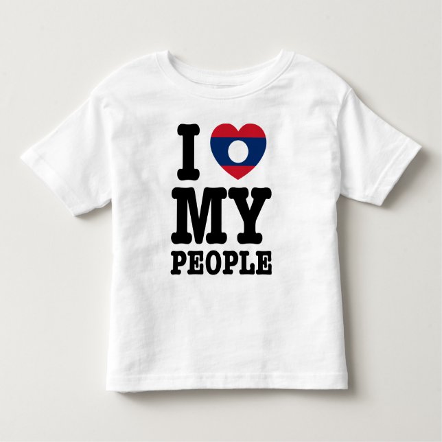 Camiseta Infantil I Heart (Love) My Lao Pessoas (Frente)