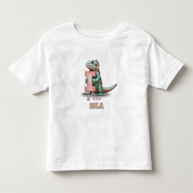 Camiseta Infantil I is for Isla – Personalized Toddler T-shirt  (Frente)