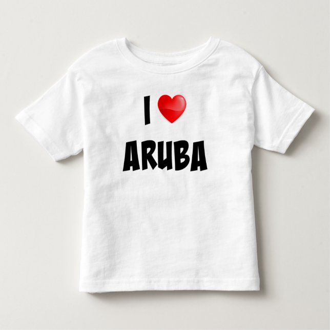 Camiseta Infantil "I Love Aruba" roupas personalizadas (Frente)