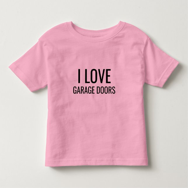 Camiseta Infantil I Love Garage Doors Funny Christmas Gift Pink (Frente)