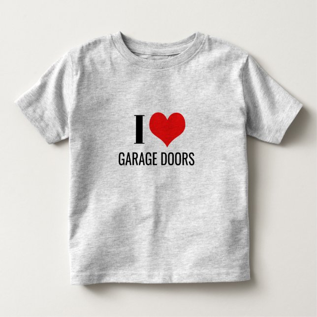 Camiseta Infantil I Love Garage Doors Funny Christmas Red Heart Gift (Frente)