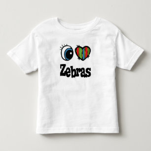 Camiseta Infantil I Love (Heart) Zebras