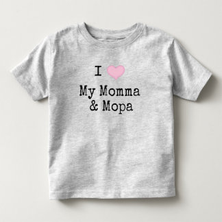 Camiseta Infantil I Love My Mamma & Mopa (Não binário/neutro em rela