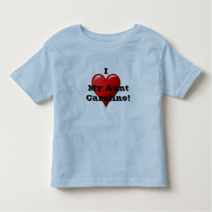 Camiseta Infantil I Love My tia (insira o nome) Child's Heart Shirt