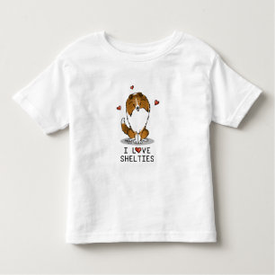 Camiseta Infantil I Love Shels (sable 2) Shetland Sheepdog Cute