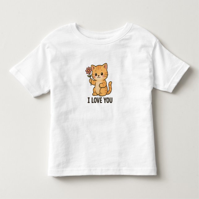 Camiseta Infantil I Love You Kitten (Frente)