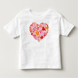Camiseta Infantil I love you watercolor hearts