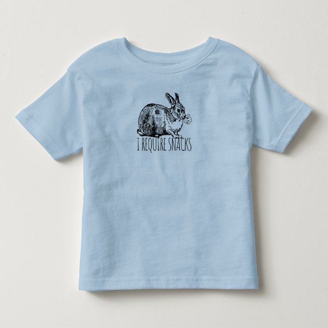 Camiseta Infantil I Require Snacks Funny Bunny Rabbit (Frente)