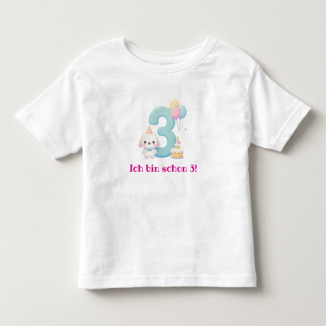 Camiseta Infantil Ich bin schon 3! (Frente)