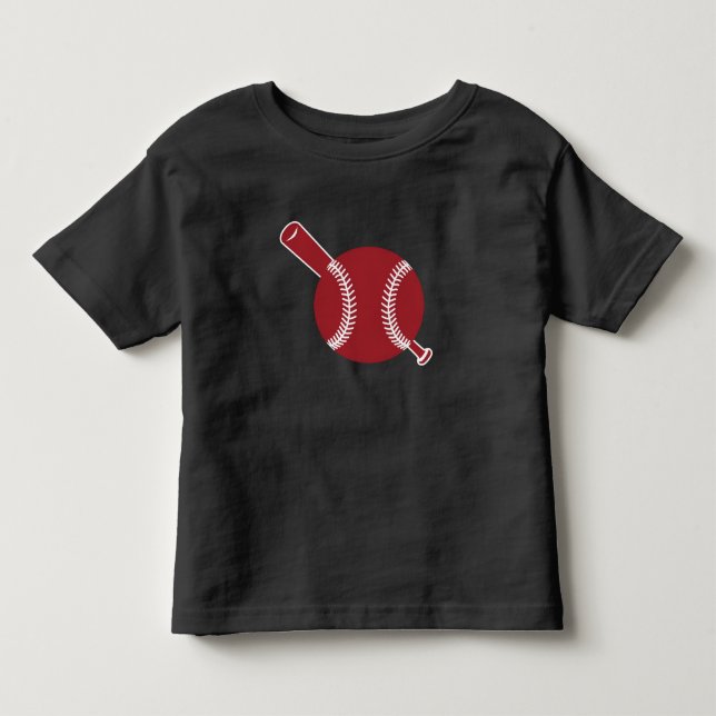 Camiseta Infantil Ícone de beisebol e Bat (Frente)